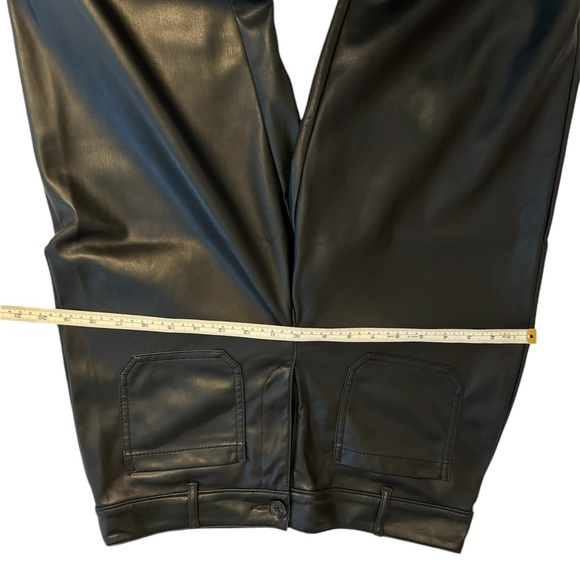 Black pleather wide legged pants from Loft. - Picture 4 of 6